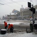 Piața Romană pe zăpadă