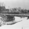 Tramvai pe Podul Grozăvești provizoriu 18.01.1979