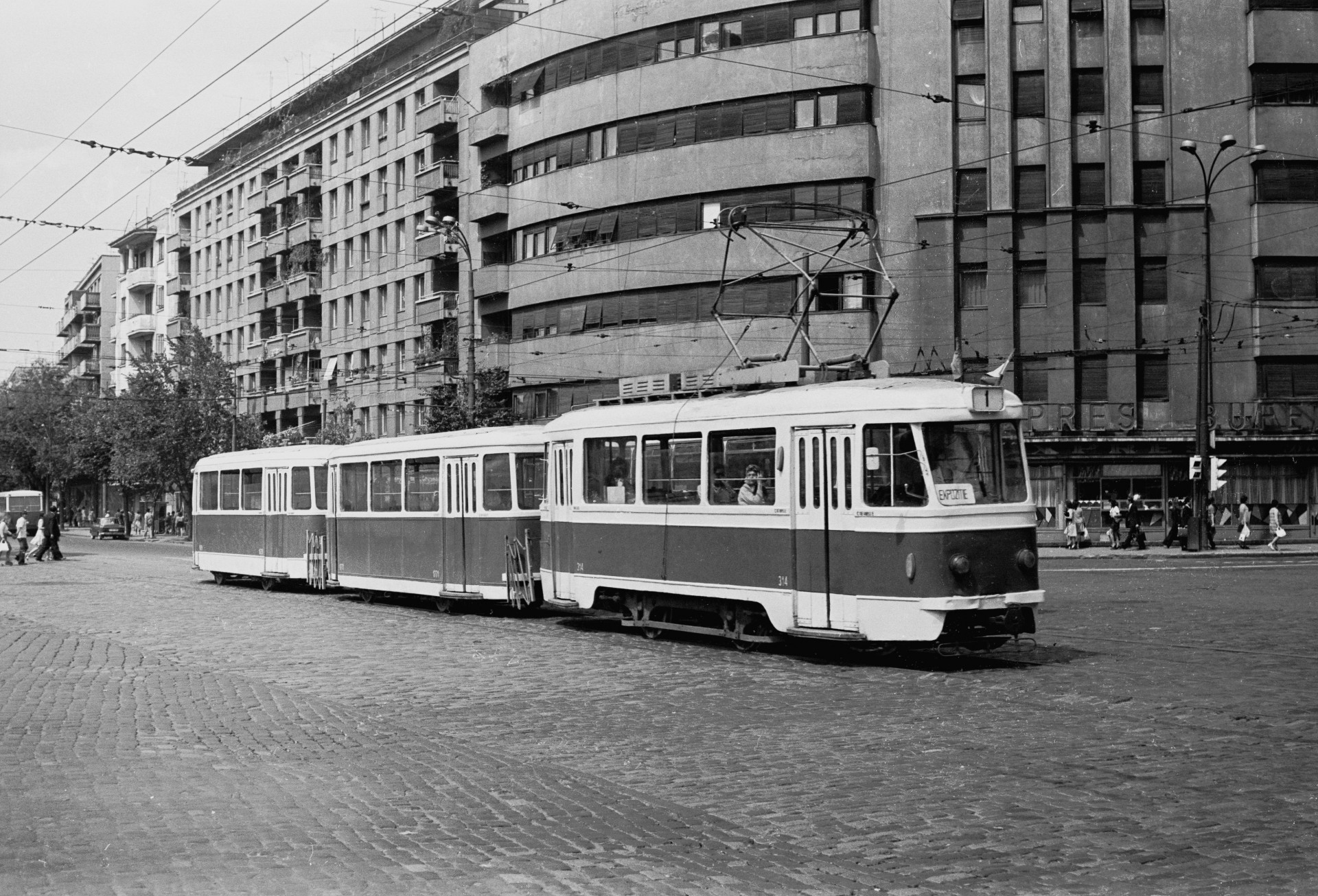 Gara de Nord - tramvai linia E -specială pentru TIB 1976