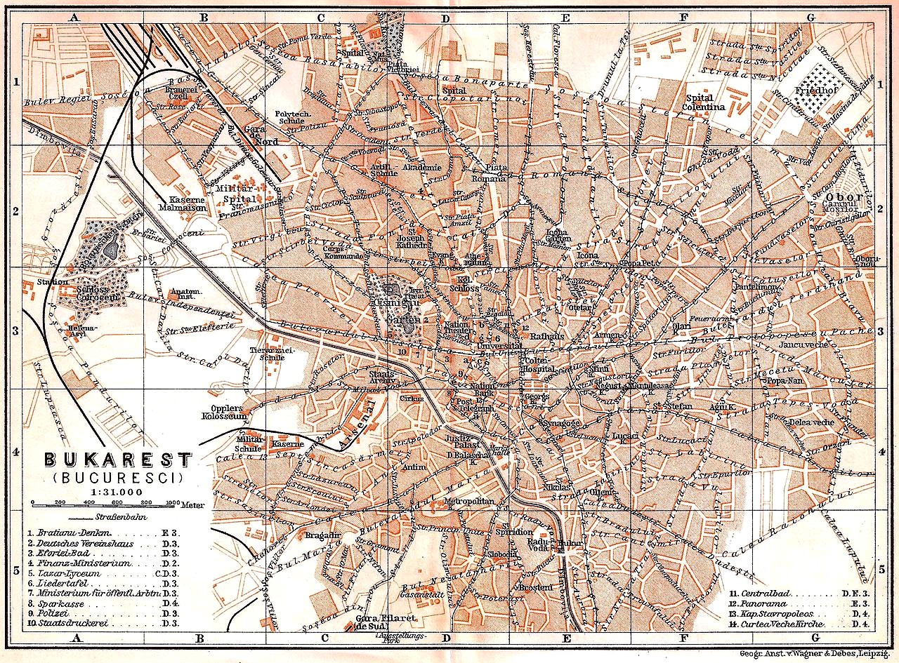 Harta Bucureștiului la 1900