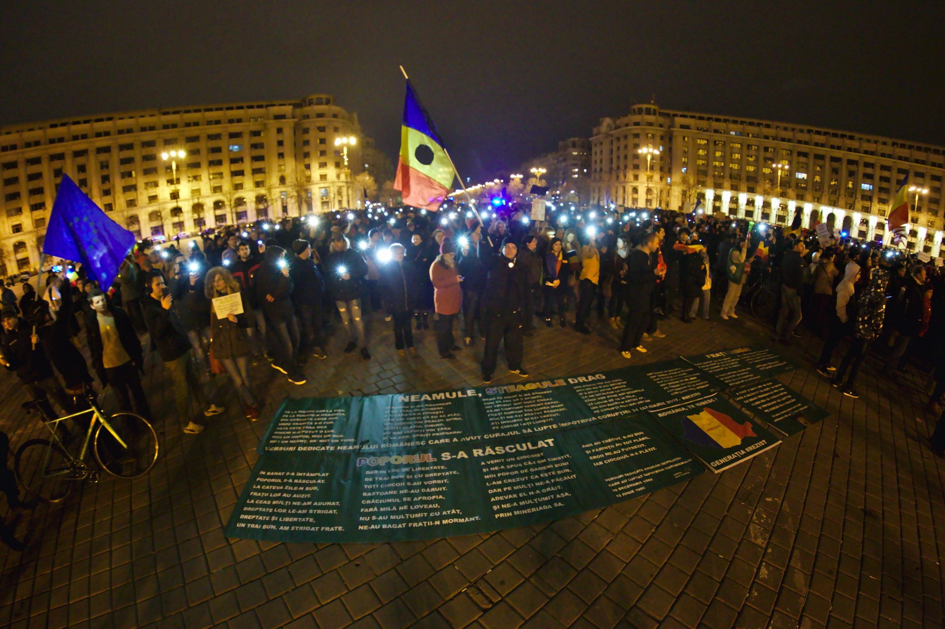 Protest anticoruptie in Bucuresti