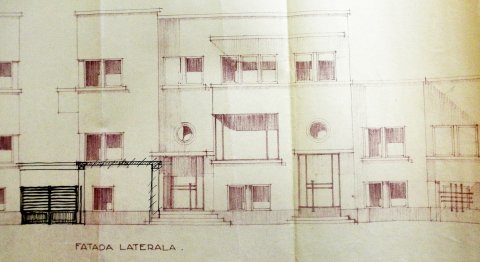 Planul imobilului familiei Popescu în stil Art Deco de arh. Ernest Doneaud