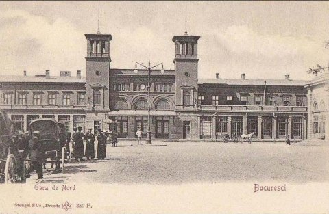 Gara de Nord - vedere asupra intrarii principale pe la 1900