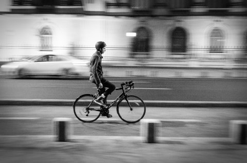 Biker on Victoriei street