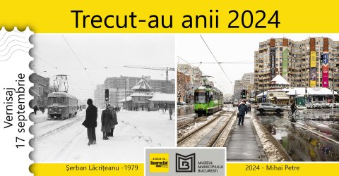 Afis expozitia Trecut-au anii 2024, grafica Luciana Gingarasu