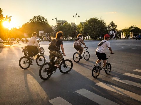 Bicicliști - Piața Unirii