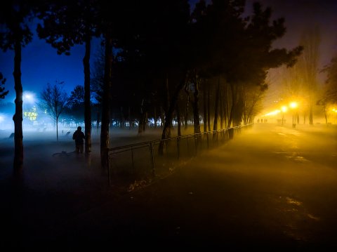 Ceață de revelion - Parcul Tineretului