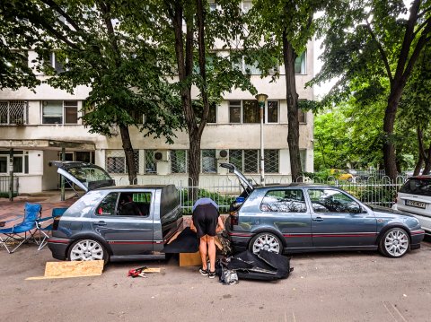 Golf cu remorcă asortată